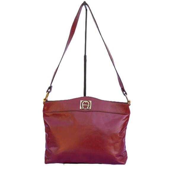 Vintage 1970's Purse ETENNE AIGNER Retro Shoulder Bag Oxblood Burgundy Handbag - Picture 1 of 9